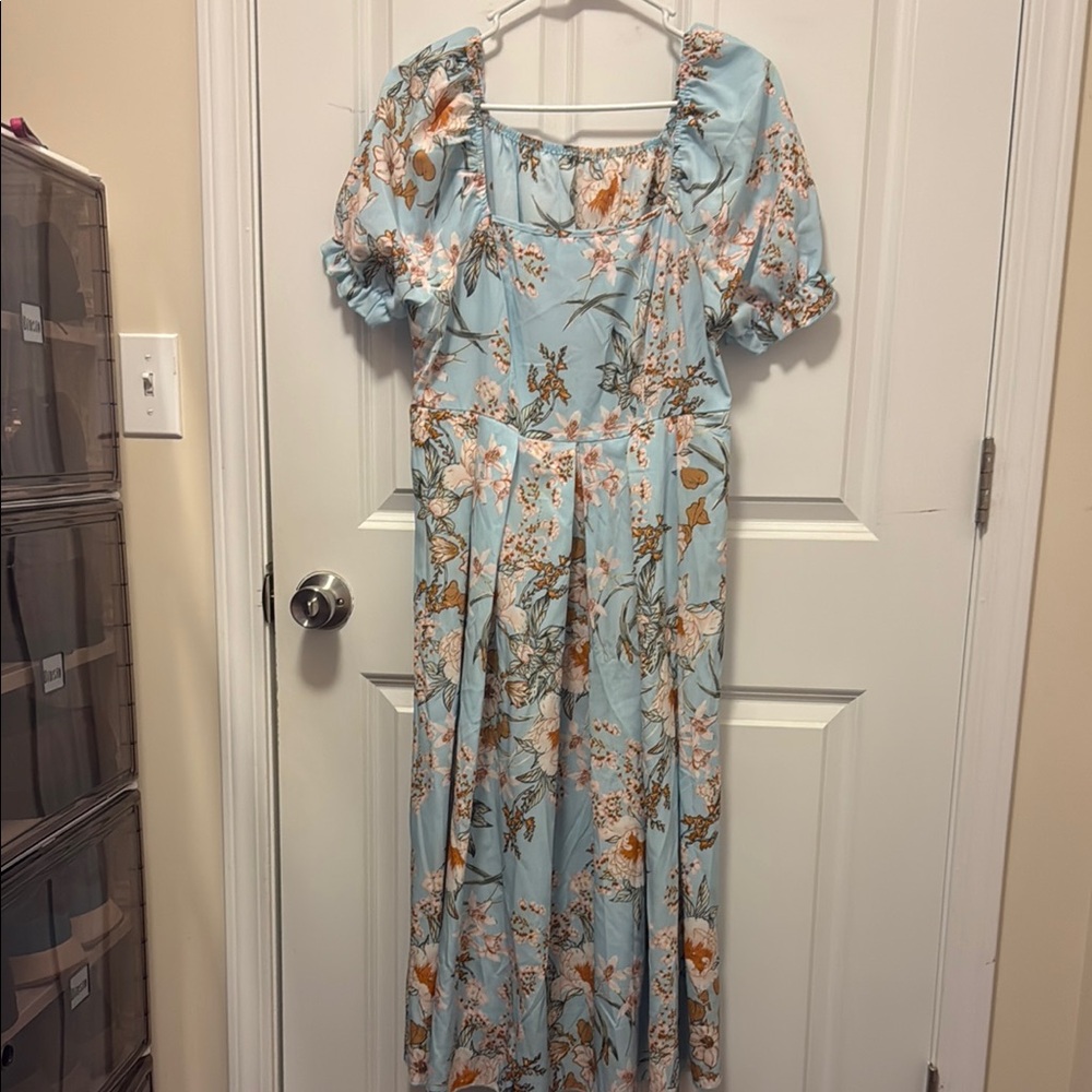 Floral Blue Dress